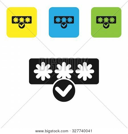 Black Password Protection And Safety Access Icon Isolated On White Background. Security, Safety, Pro