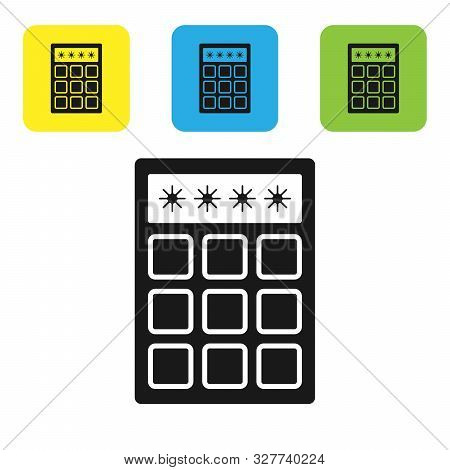 Black Password Protection And Safety Access Icon Isolated On White Background. Security, Safety, Pro