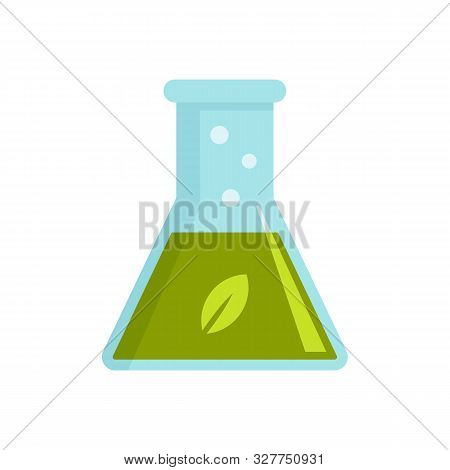 Bio Fuel Flask Icon. Flat Illustration Of Bio Fuel Flask Vector Icon For Web Design