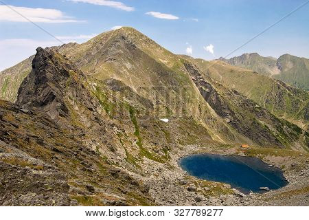 Caltun Lake Fagaras Mountain In Day Light