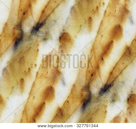 Seamless Botanical Print With Leaf Prints On Natural Silk. Hand-drawn Illustration.3