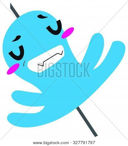 Vector Illustration Of A Cartoon Octopus Snack On A Stick.