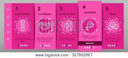 Supplements Onboarding Mobile App Page Screen Vector Thin Line. Sportsman Plastic Container With Pro