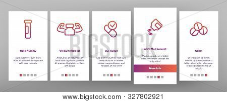 Supplements Onboarding Mobile App Page Screen Vector Thin Line. Sportsman Plastic Container With Pro