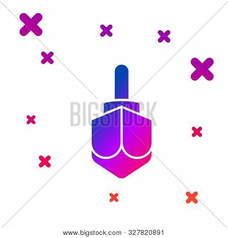 Color Hanukkah Dreidel Icon Isolated On White Background. Gradient Random Dynamic Shapes. Vector Ill