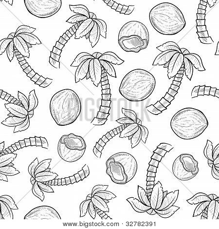 Palm tree et noix de coco sans soudure fond