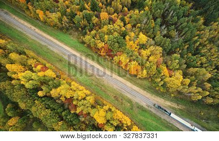 Train Moving On Railroad