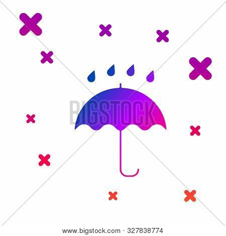 Color Umbrella And Rain Drops Icon Isolated On White Background. Waterproof Icon. Protection, Safety