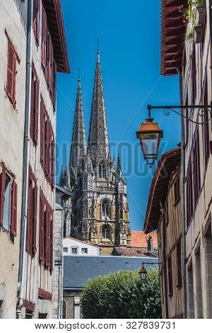 St Mary's Gothic Cathedral In The Center Of Bayonne, France