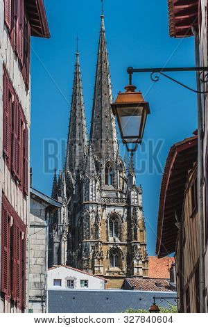 St Mary's Gothic Cathedral In The Center Of Bayonne, France
