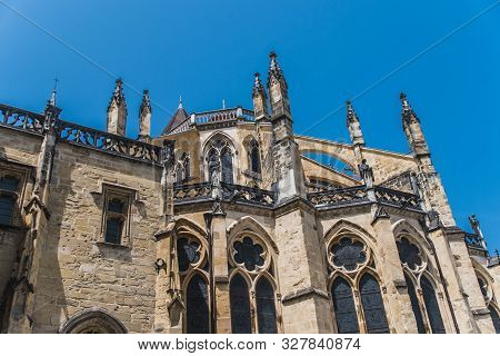 St Mary's Gothic Cathedral In The Center Of Bayonne, France