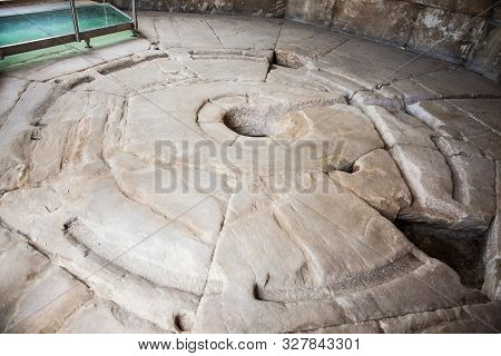 Athens, Greece - April, 2018: Interior Of The Tower Of The Winds Or The Horologion Of Andronikos Kyr