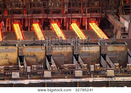 Continuous steel casting machine.