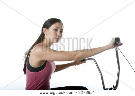 女性の自転車