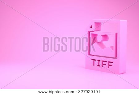 Pink Tiff File Document. Download Tiff Button Icon Isolated On Pink Background. Tiff File Symbol. Mi