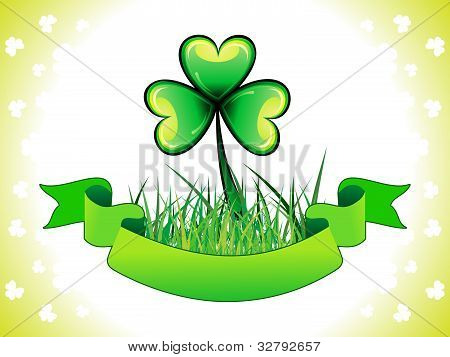 Abstract St Patrick Clover With Grass