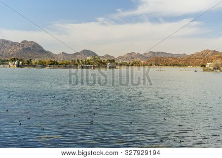 Nehru Park Island Garden In Fateh Sagar Lake In Udaipur. Rajasthan. India