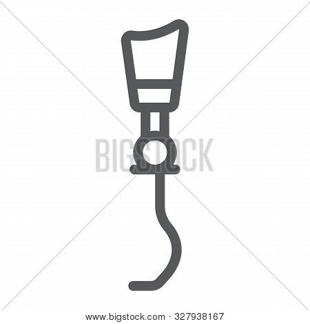 Prosthetic Leg Line Icon, Orthopedic And Medical, Artificial Leg Sign, Vector Graphics, A Linear Pat