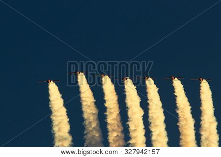 Planes Doing Stunts In The Sky In Spain