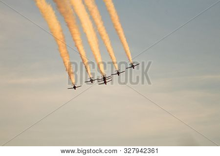 Planes Doing Stunts In The Sky In Spain