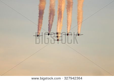 Planes Doing Stunts In The Sky In Spain