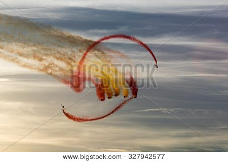 Planes Doing Stunts In The Sky In Spain