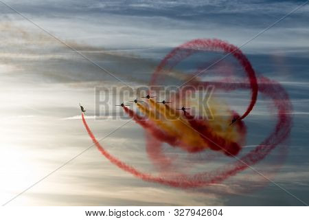 Planes Doing Stunts In The Sky In Spain
