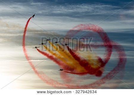 Planes Doing Stunts In The Sky In Spain