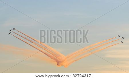 Planes Doing Stunts In The Sky In Spain