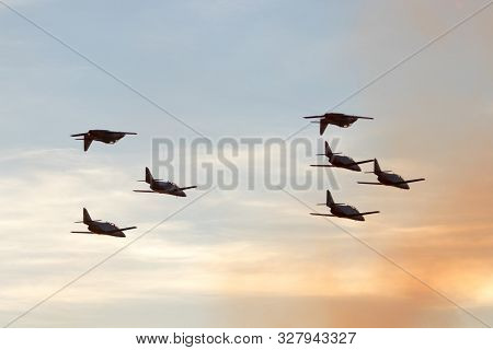 Planes Doing Stunts In The Sky In Spain