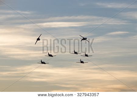 Planes Doing Stunts In The Sky In Spain