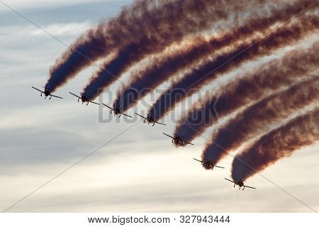 Planes Doing Stunts In The Sky In Spain