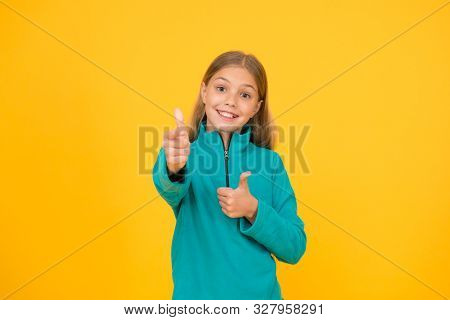 Good Choice. Happy Girl Pointing Gun Hand Gesture. Target And Targeting. Small Child Smiling And Poi
