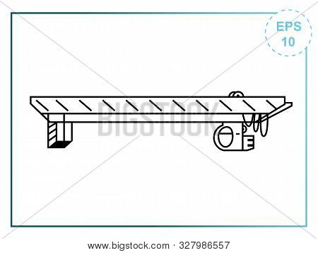 Overhead Bridge Crane Icon. Double Girder Electric Overhead Travelling Crane Overhead Bridge Crane.
