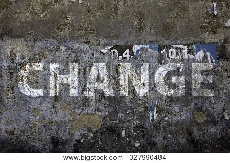 Old Facade With The Word 
