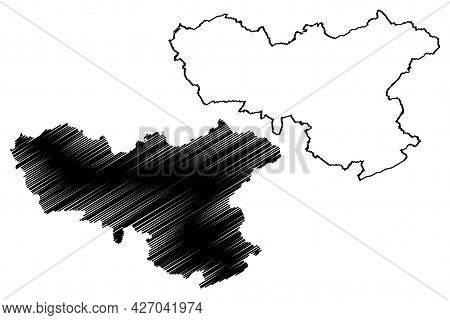 Neunkirchen District (federal Republic Of Germany, State Of Saarland, Rural District) Map Vector Ill