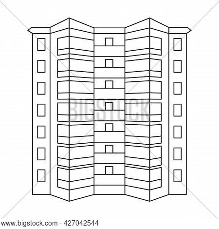 Building High Vector Outline Icon. Vector Illustration Skyscraper On White Background. Isolated Outl