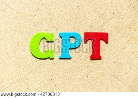 Color Cloth Alphabet Letter In Word Cpt (abbreviation Of Carriage Paid To) On Wood Background