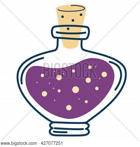 Bottle With Potions. Magic Elixir. Love Potion. Bottle And Vial With Alchemical Beverages. Witch's P
