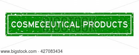 Grunge Green Cosmeceutical Products Word Square Rubber Seal Stamp On White Background