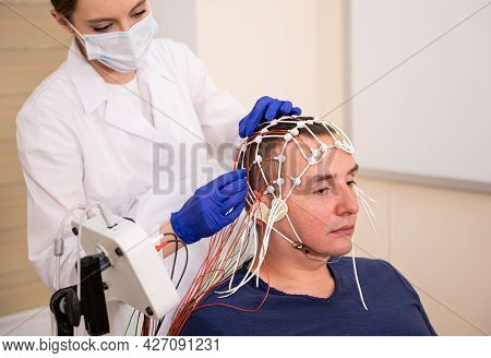 Patient Brain Testing Using Encephalography At Medical Center