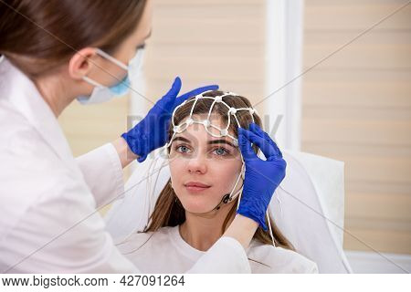 Patient Brain Testing Using Encephalography At Medical Center