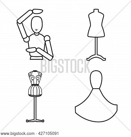 Isolated Object Of Mannequin And Fashion Sign. Collection Of Mannequin And Form Stock Vector Illustr