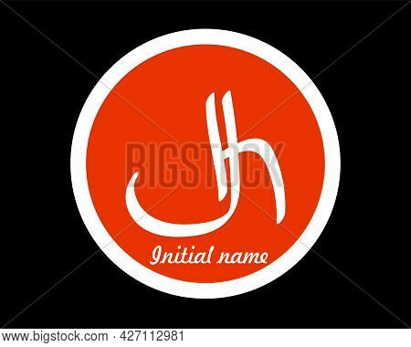 Logo Design Initials Name Jh, Hj, Hh Initial Handwriting, Logo For Corporate Identity, Company Name,