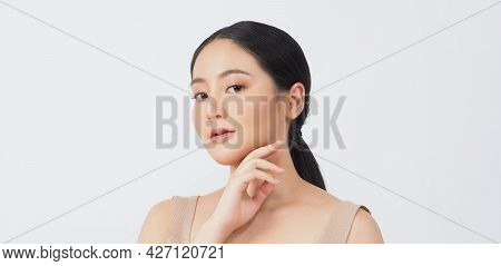 Young Asian Woman Beauty Face Make Up For Skincare Cosmetic