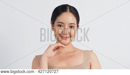 Young Asian Woman Beauty Face Make Up For Skincare Cosmetic