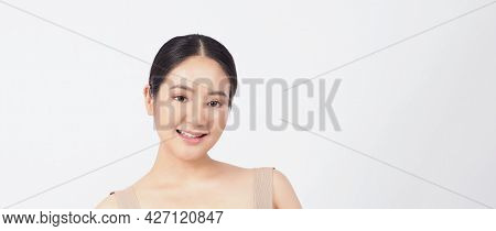 Young Asian Woman Beauty Face Make Up For Skincare Cosmetic