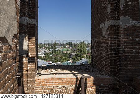 Yelets, Lipetsk Region, Russia - June 17, 2021, View From The Bell Tower To The Central Part Of The 