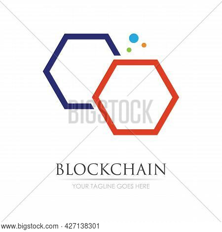 Block Chain Logo Technology Icon. Digital Vector Modern Symbol. Company Logo Design Inspiration.