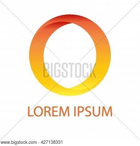 Logo Design Yellow With Curved Round. The Design Can Be Used For Your Logo Brand